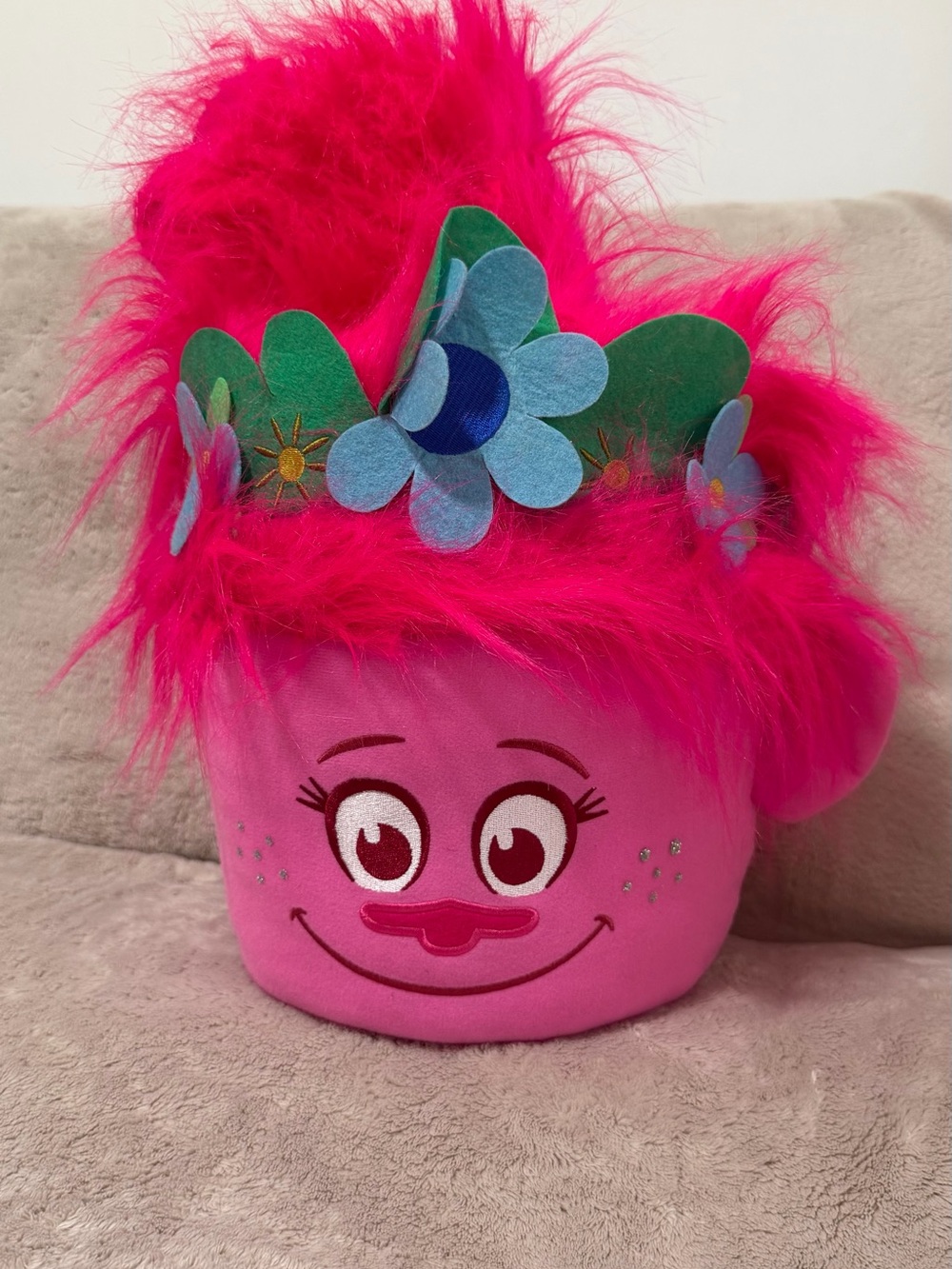 Jumbo Pink "Poppy" Plush Trolls World Tour Easter Halloween Basket